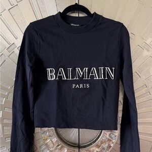 Balmain Paris Black Long Sleeved T-shirt